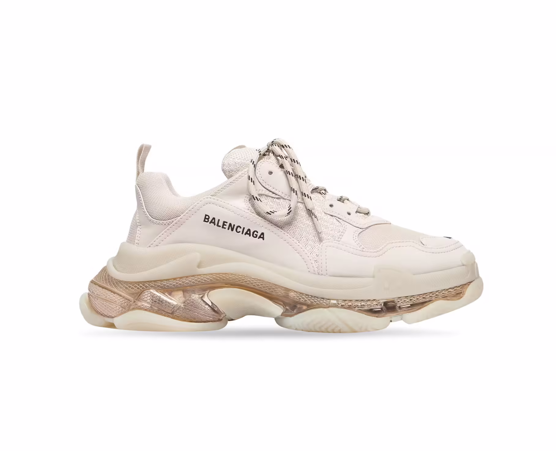 Balenciaga Triple S widok boczny i detale masywnej podeszwy
