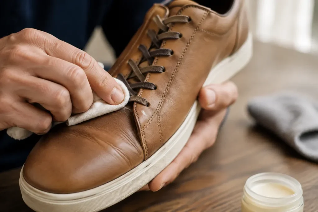 Jak pielęgnować skórzane sneakersy, żeby nie pękały?