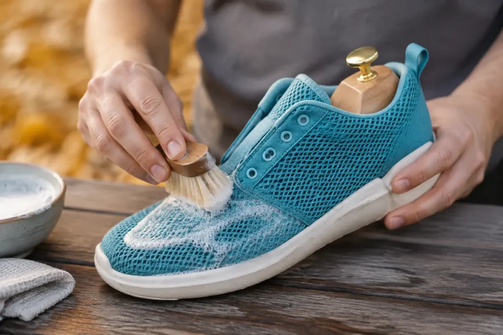 Jak czyścić sneakersy z siateczki bez deformacji?